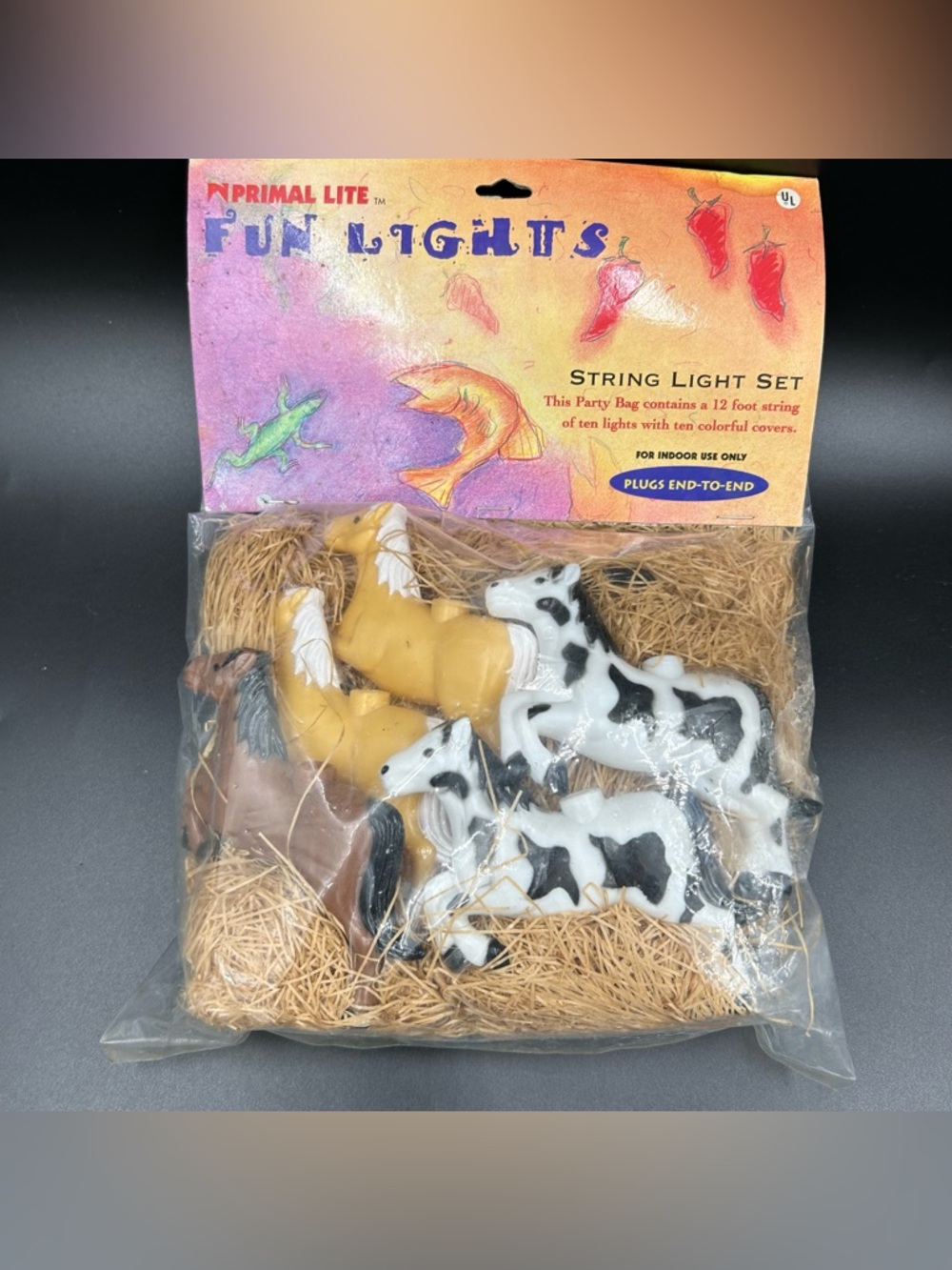 Vintage 1999 Primal Lite Fun Lights Horse String Lights Set 10 Indoor NOS